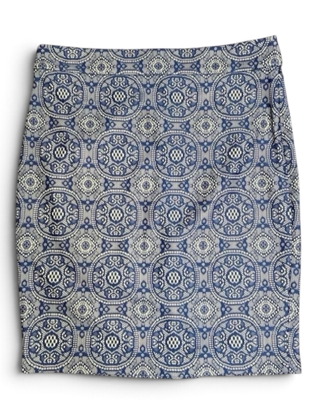 NWT The Limited Blue Tan Lace Print Pencil Skirt Size 10 Work Career